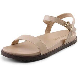 Women's Cute Open Toe One Band Arch Support Comfort Flat Sandals for Summer